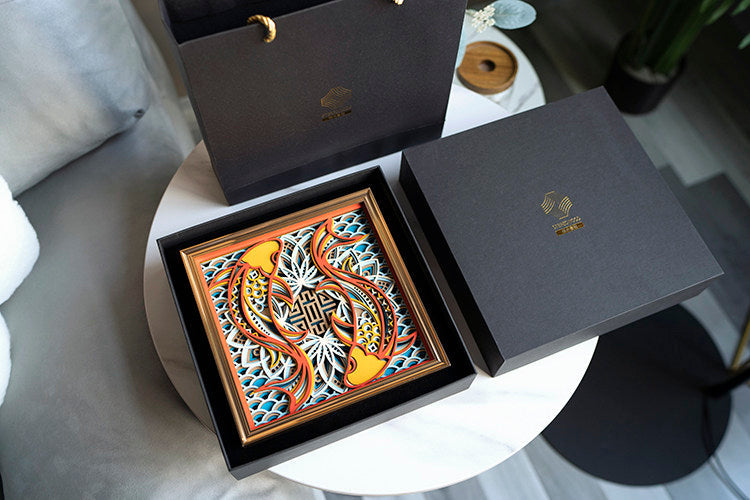 3D Koi Layered Wood Art