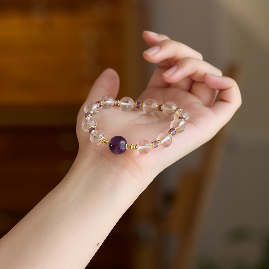 Amethyst & Clear Quartz Bracelet