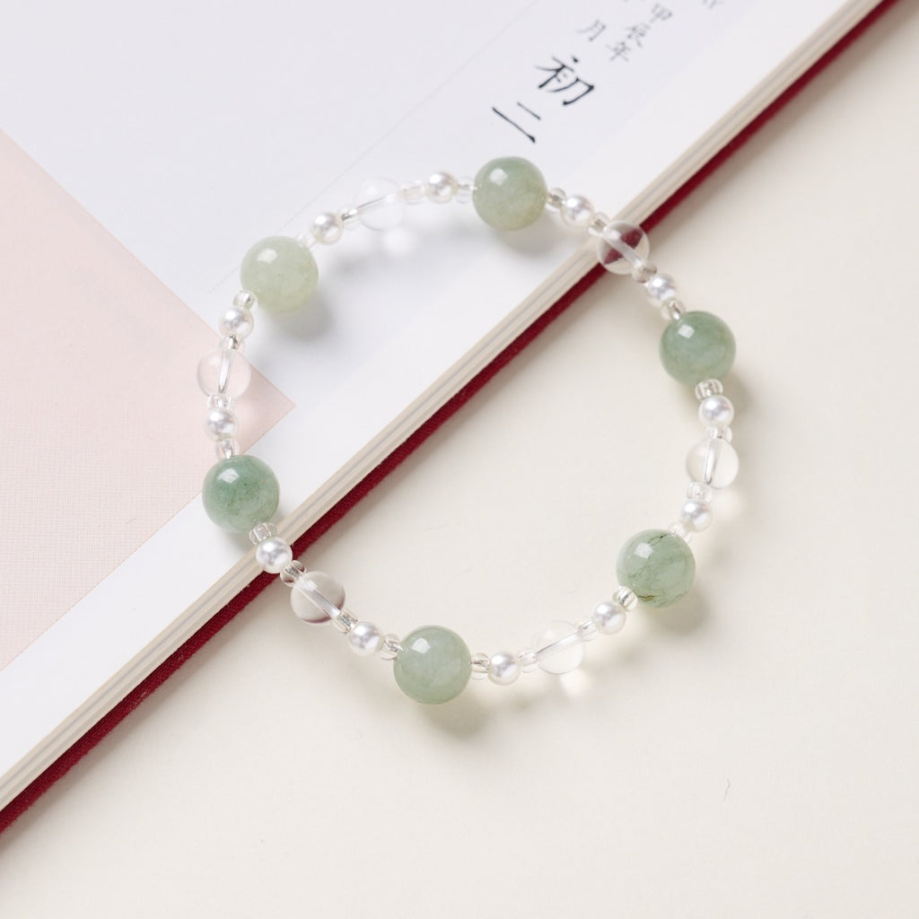 Green Aventurine & Quartz Pearl Bracelet