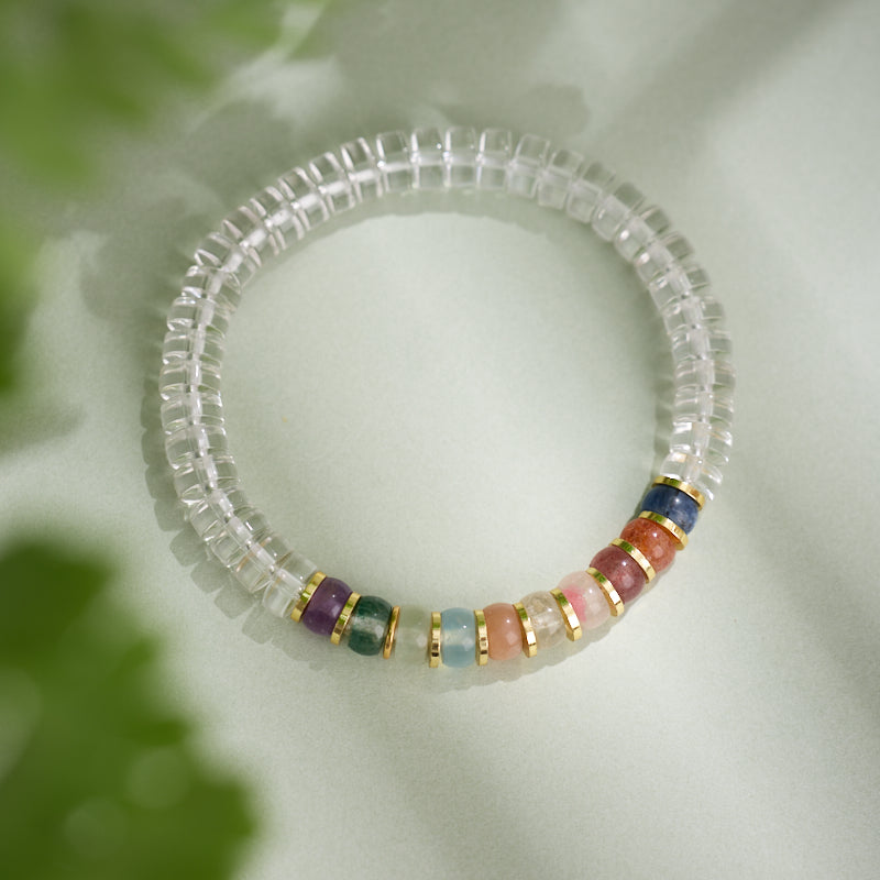 Prism Quartz & Mixed Gemstone Bracelet