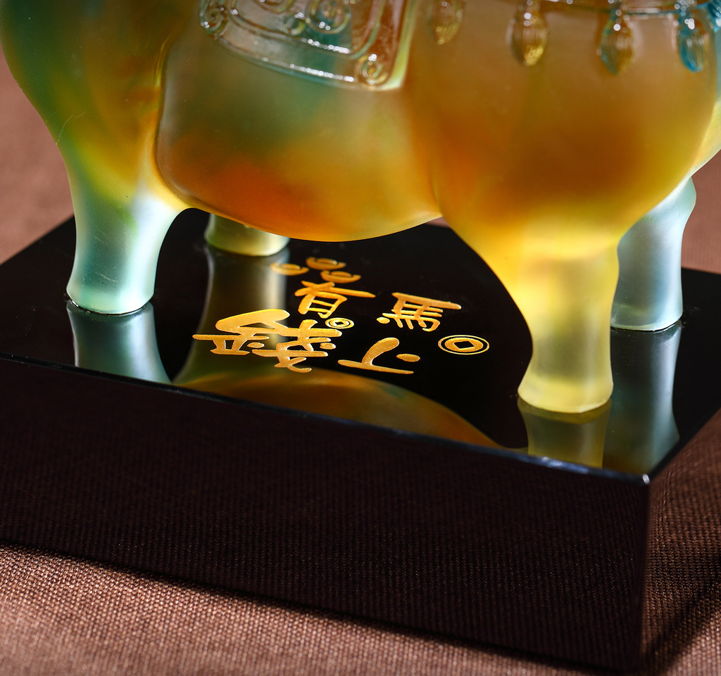 Statue de cheval en cristal « Respiration de la richesse »