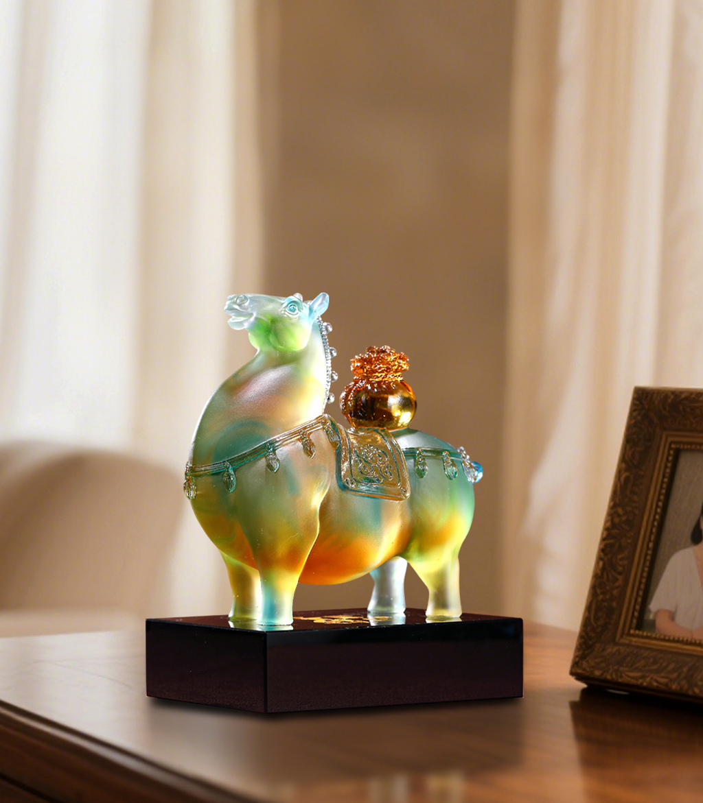 Statue de cheval en cristal « Respiration de la richesse »