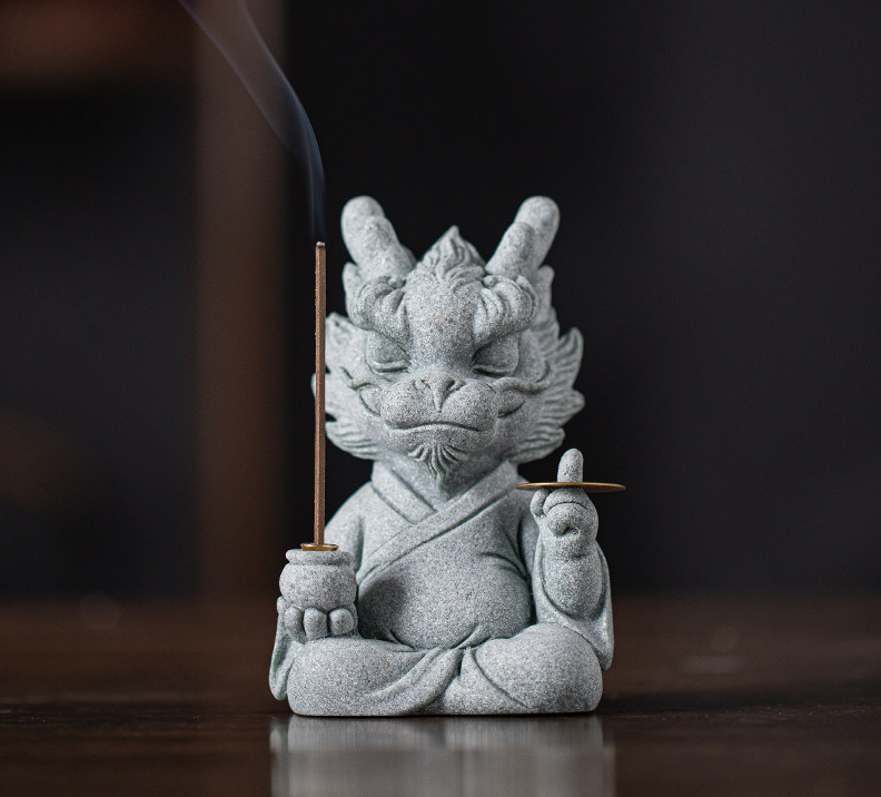 Green Sandstone Dragon Statue