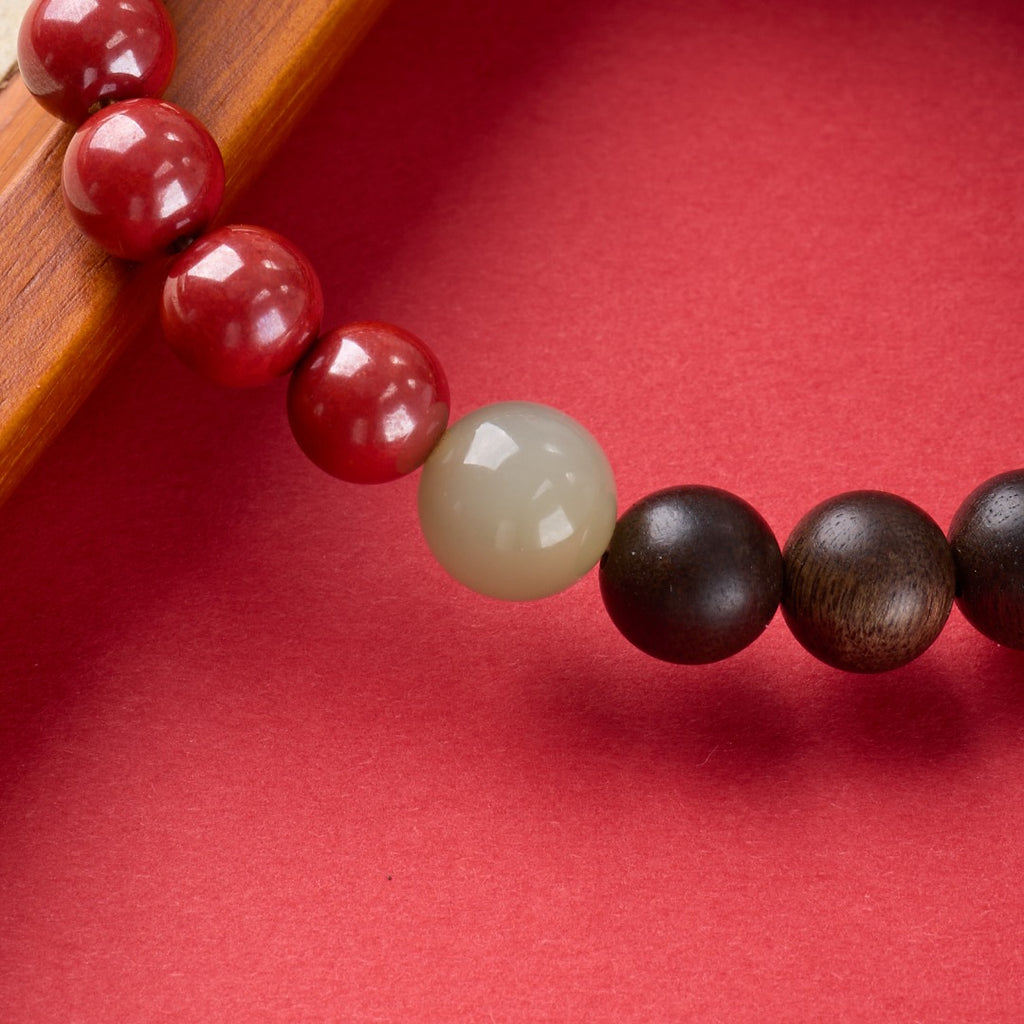 Imperial Cinnabar & Ebony Bracelet
