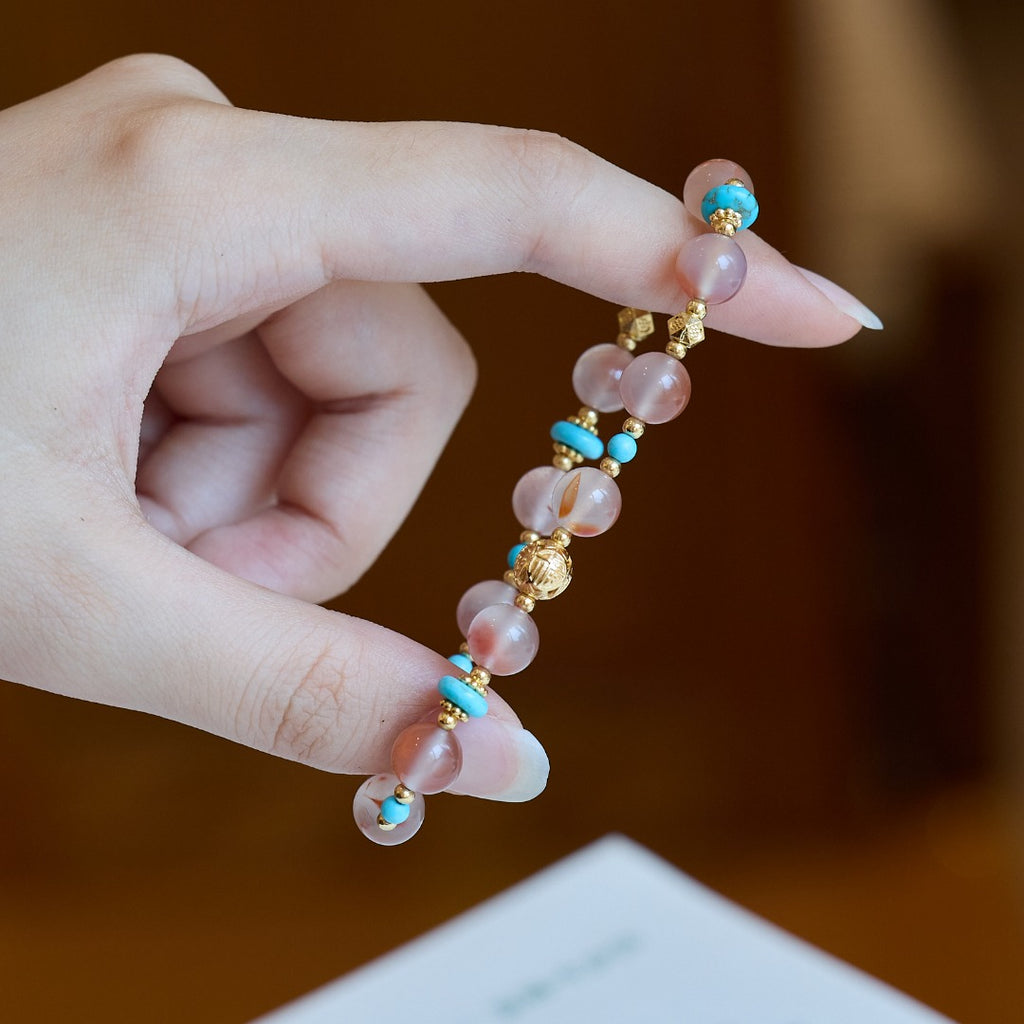 Ice Nanhong Agate & Turquoise Bracelet