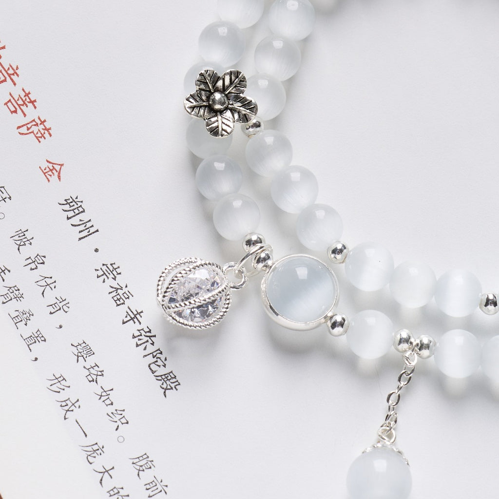 Moonlit Cat Eye Wrap Bracelet