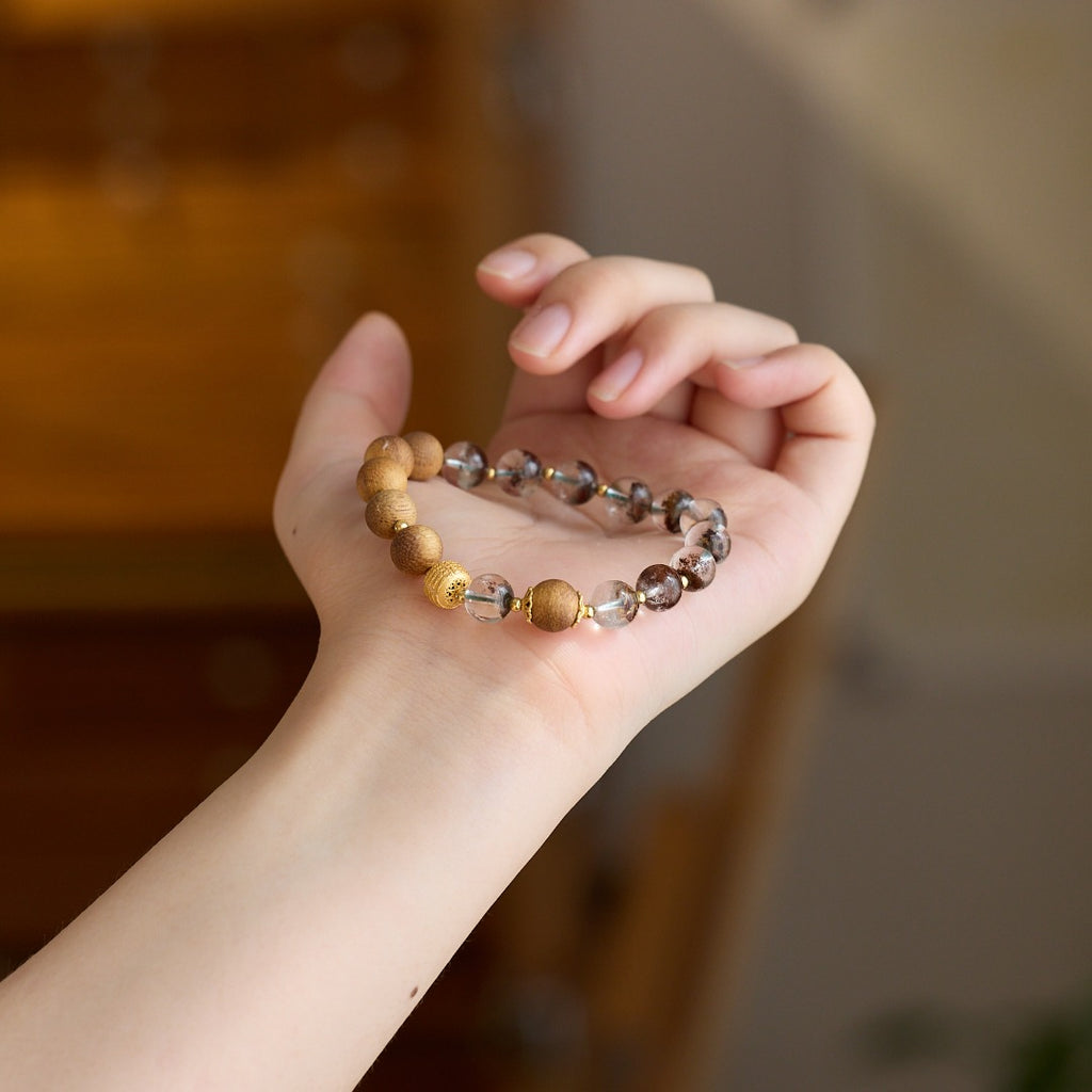 Green Phantom & Qinan Agarwood Bracelet