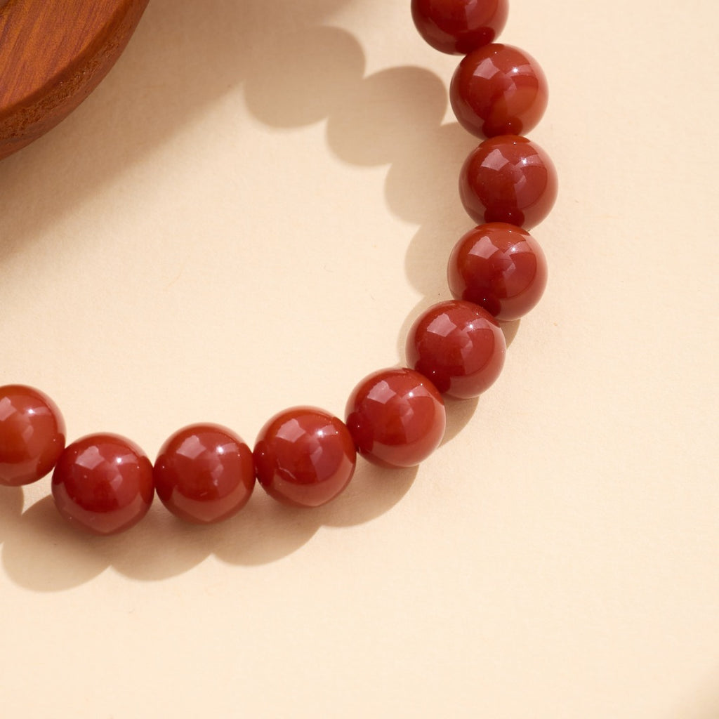 Southern Red Agate & Amber Beaded Bracelet