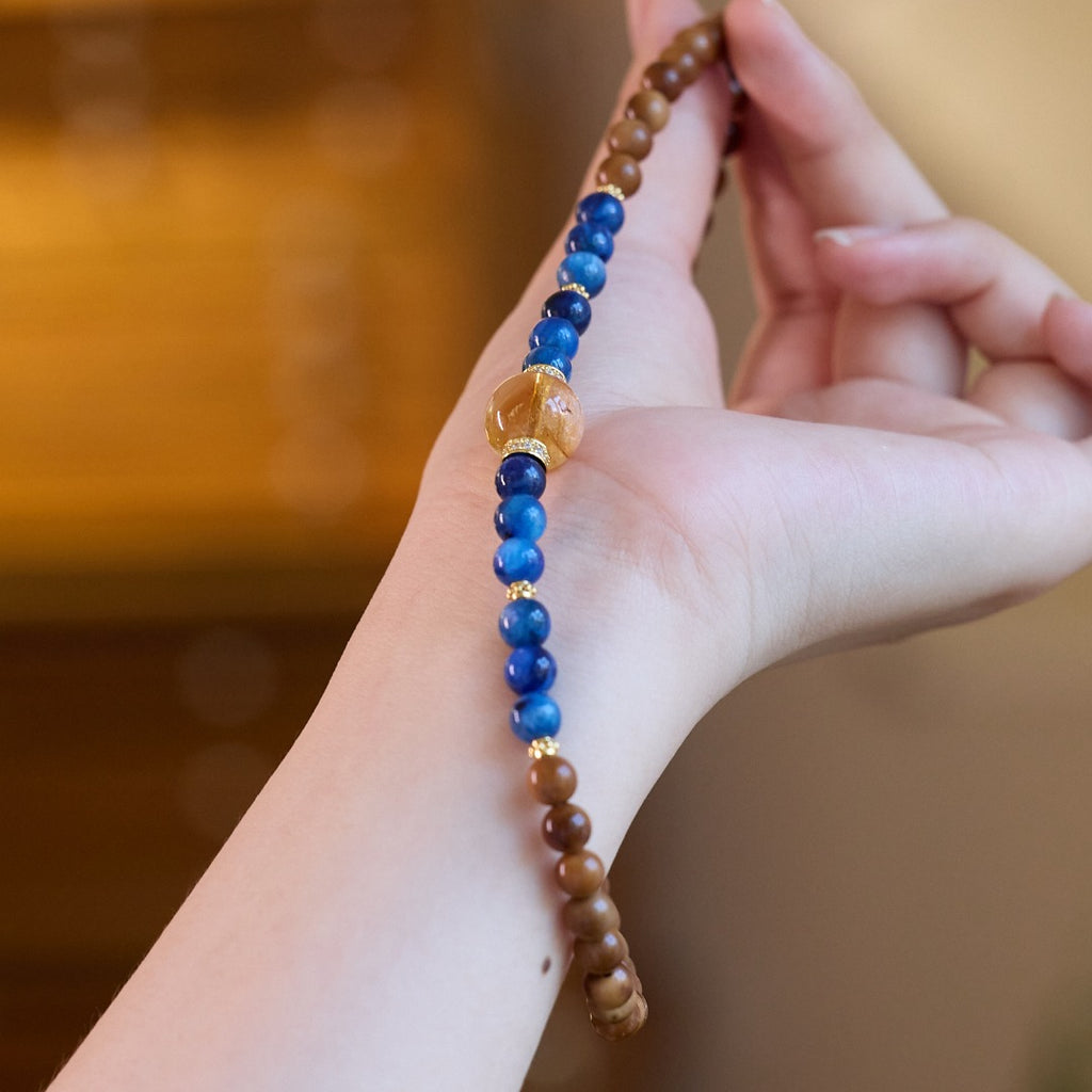 Sandalwood Kyanite & Citrine Wrap Bracelet