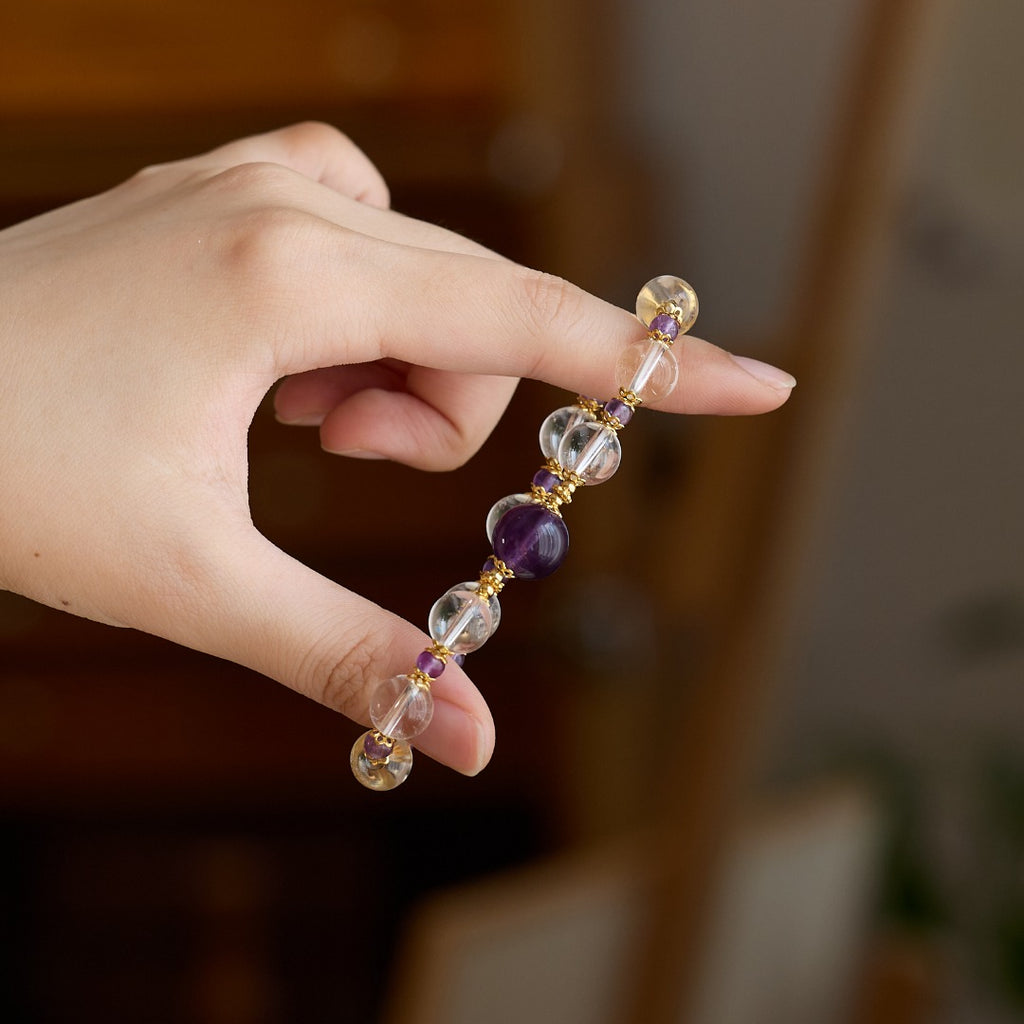 Amethyst & Clear Quartz Bracelet