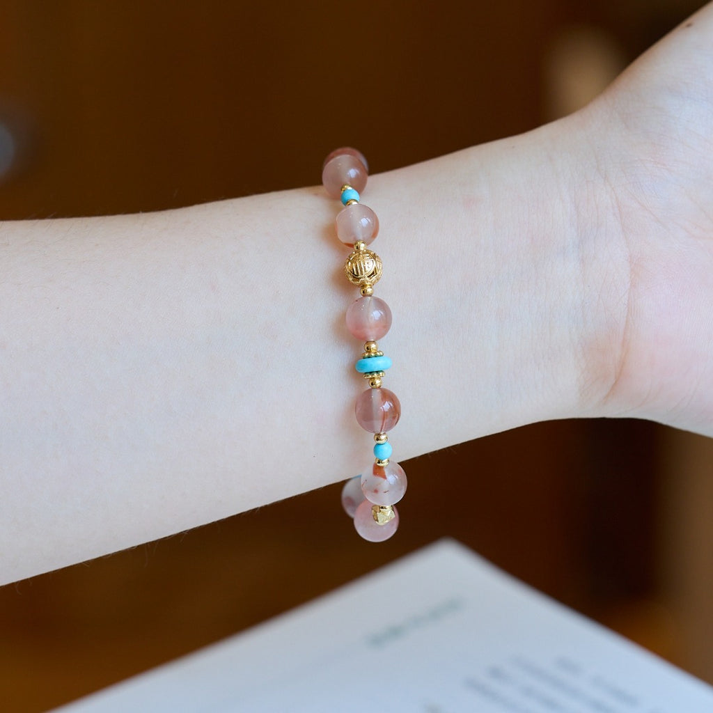 Ice Nanhong Agate & Turquoise Bracelet