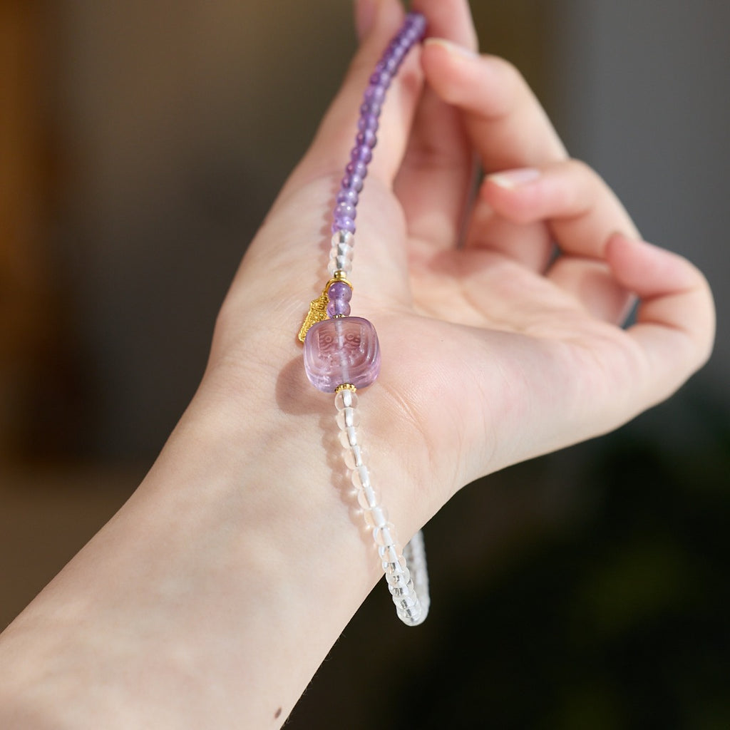 Amethyst & Quartz Gemstone Bracelet