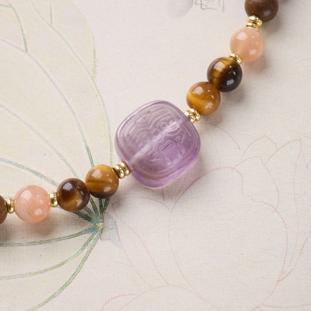 Amethyst & Goose Pear Incense Wood Bracelet