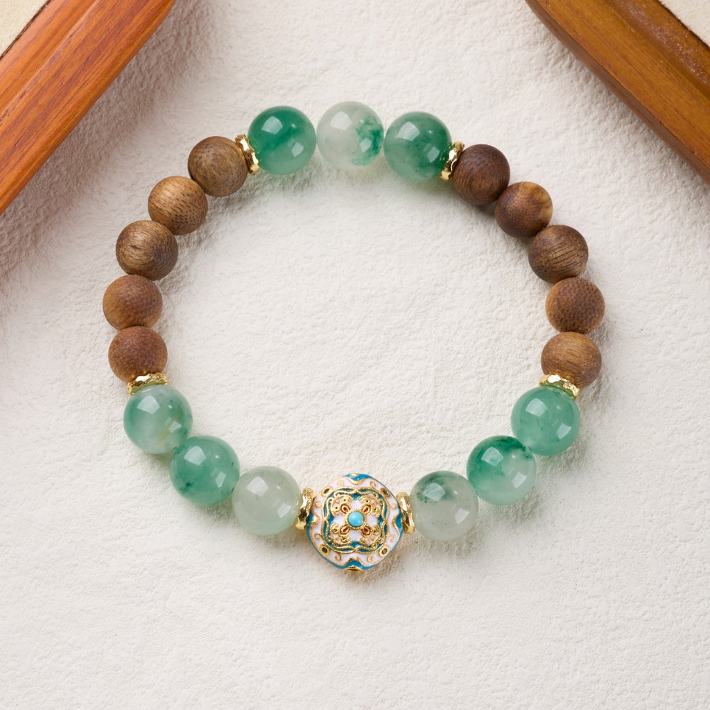 Agarwood & Jade Cloisonné Bracelet