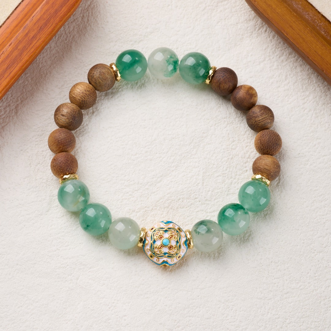 Agarwood & Jade Cloisonné Bracelet