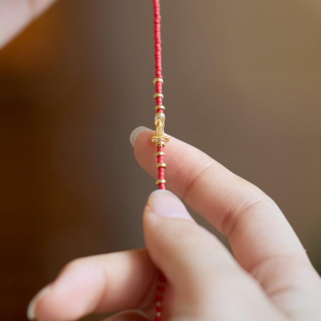 Ultra-Fine Matte Red Liuli Bracelet
