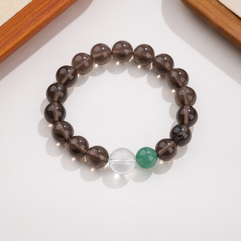 Ice Obsidian & African Jade Beaded Bracelet