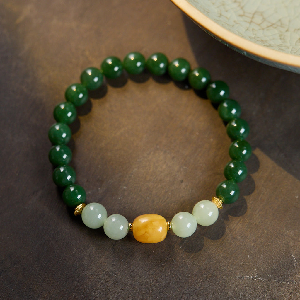 Imperial Jasper & Amber Bracelet
