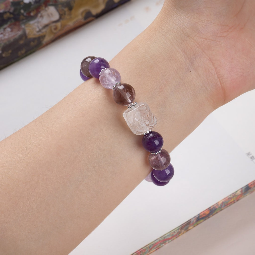 Amethyst & Super Seven Quartz Bracelet