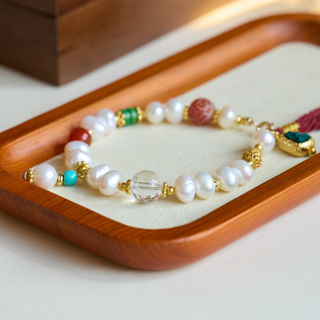 Duo Bao Pearl & Multi-Gemstone Bracelet