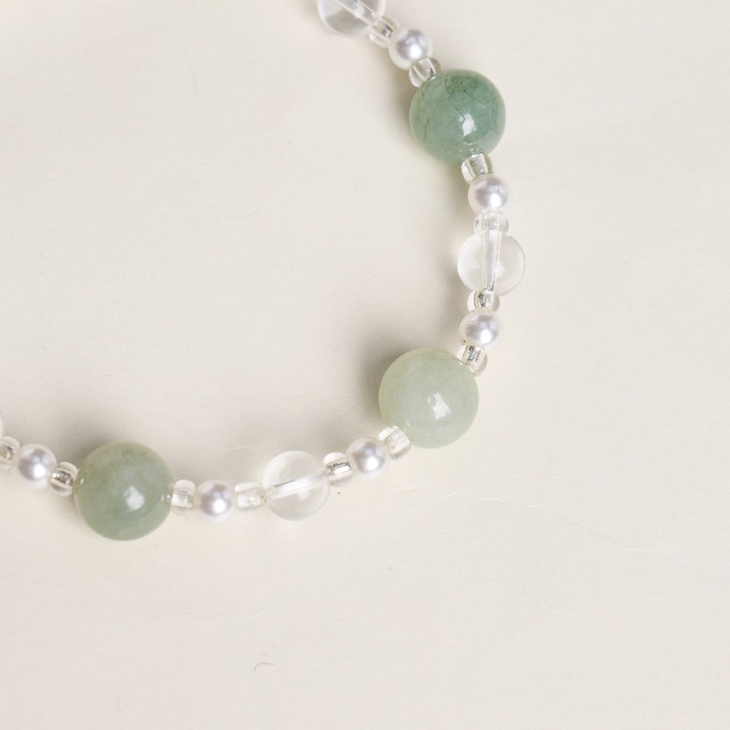 Green Aventurine & Quartz Pearl Bracelet