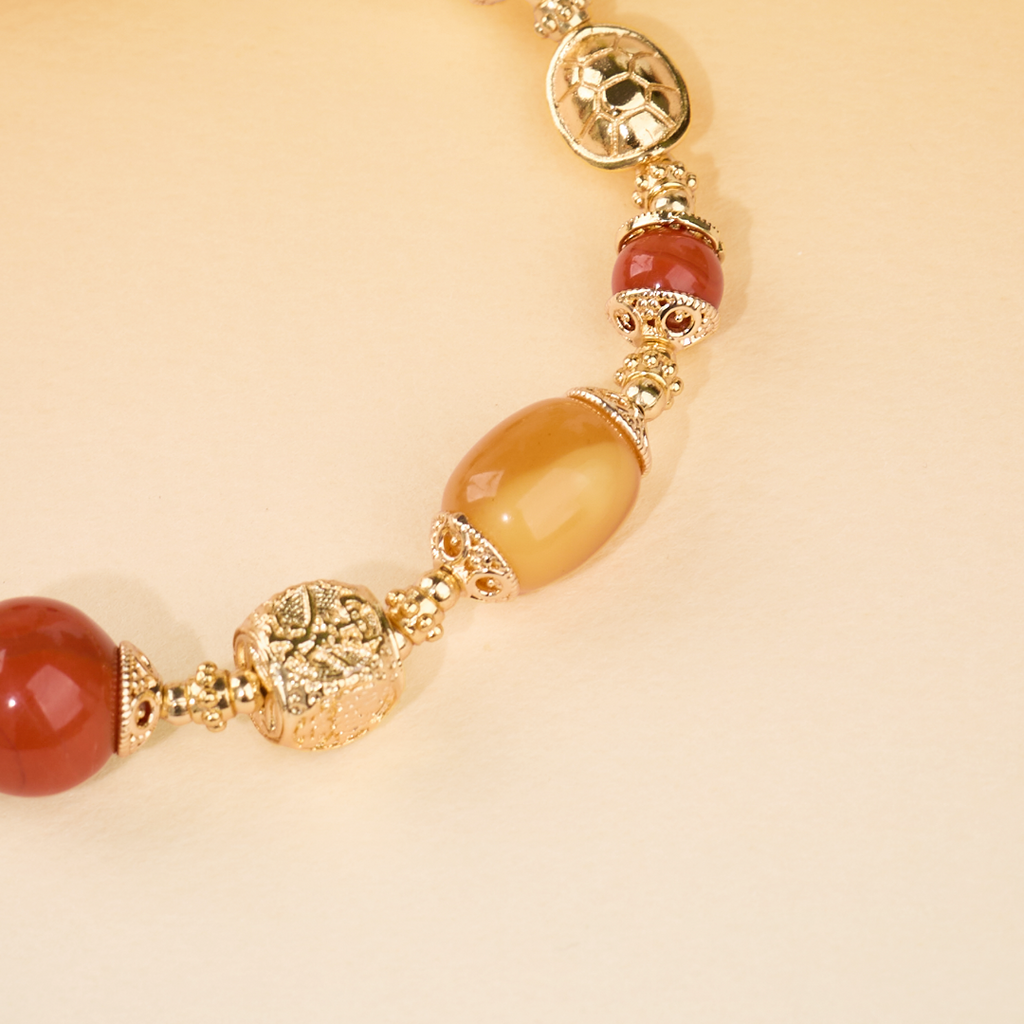 Multi-Gemstone Gourd Charm Bracelet