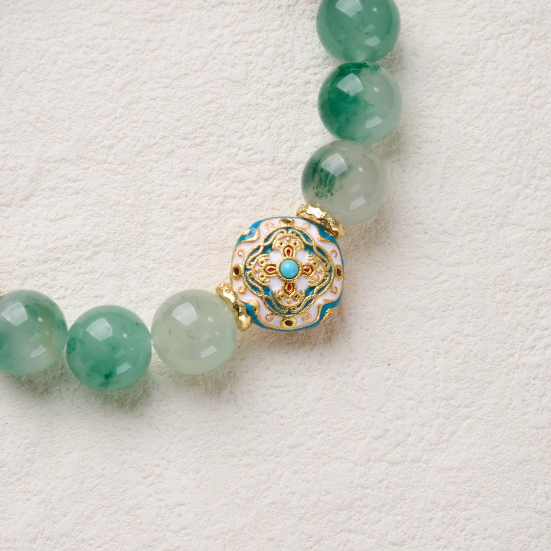 Agarwood & Jade Cloisonné Bracelet
