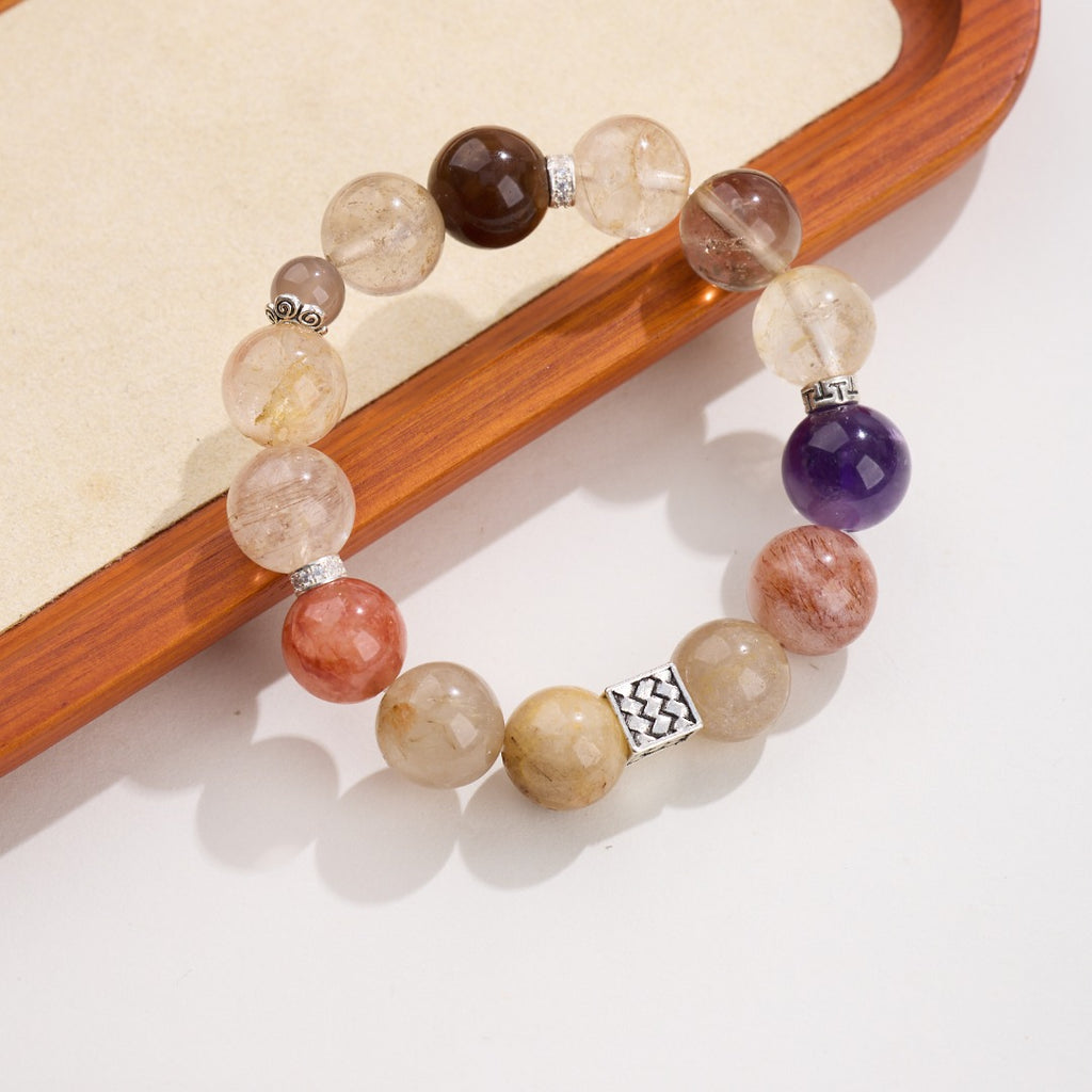 Super Seven & Mixed Quartz Beaded Bracelet