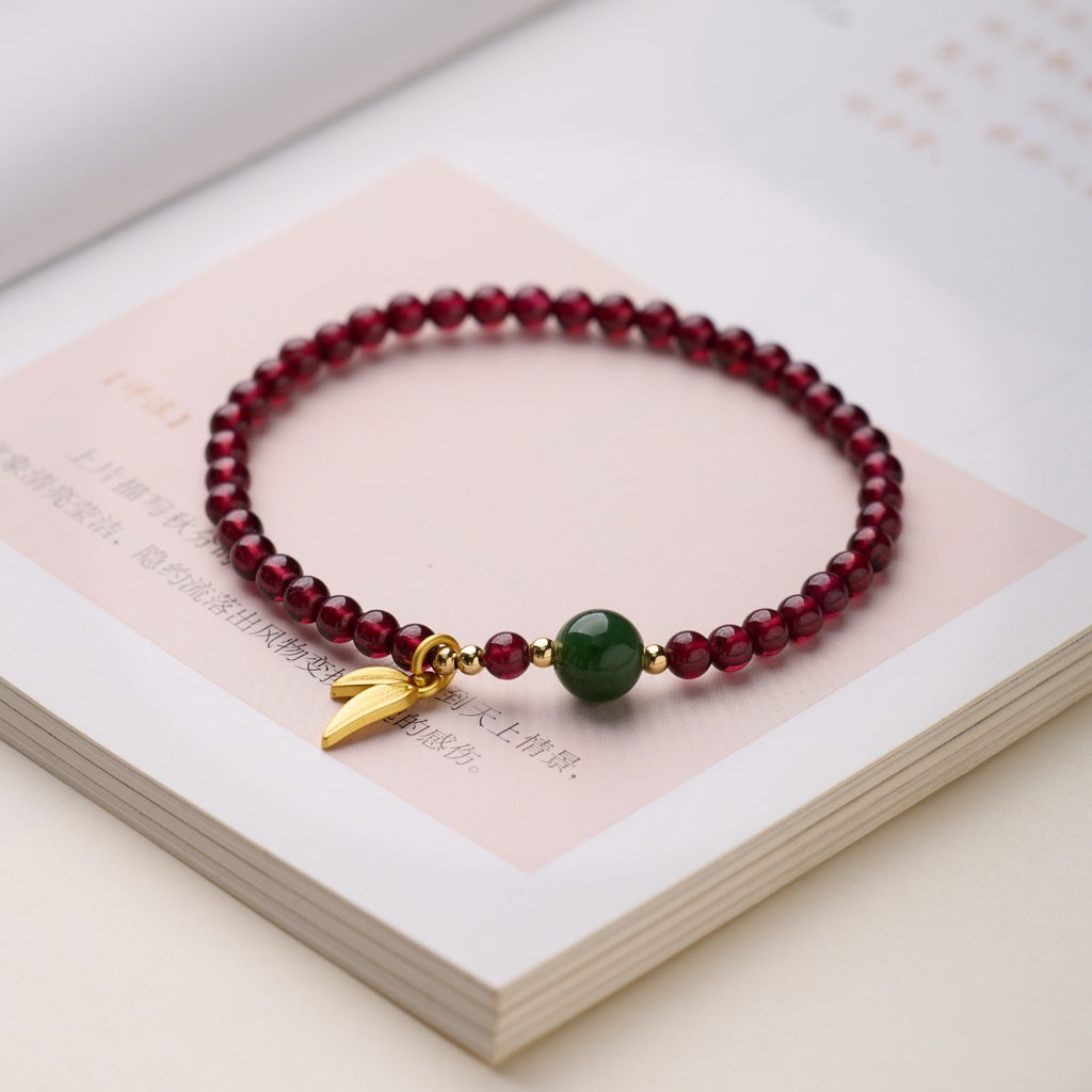 Garnet & Agate Golden Branch Bracelet