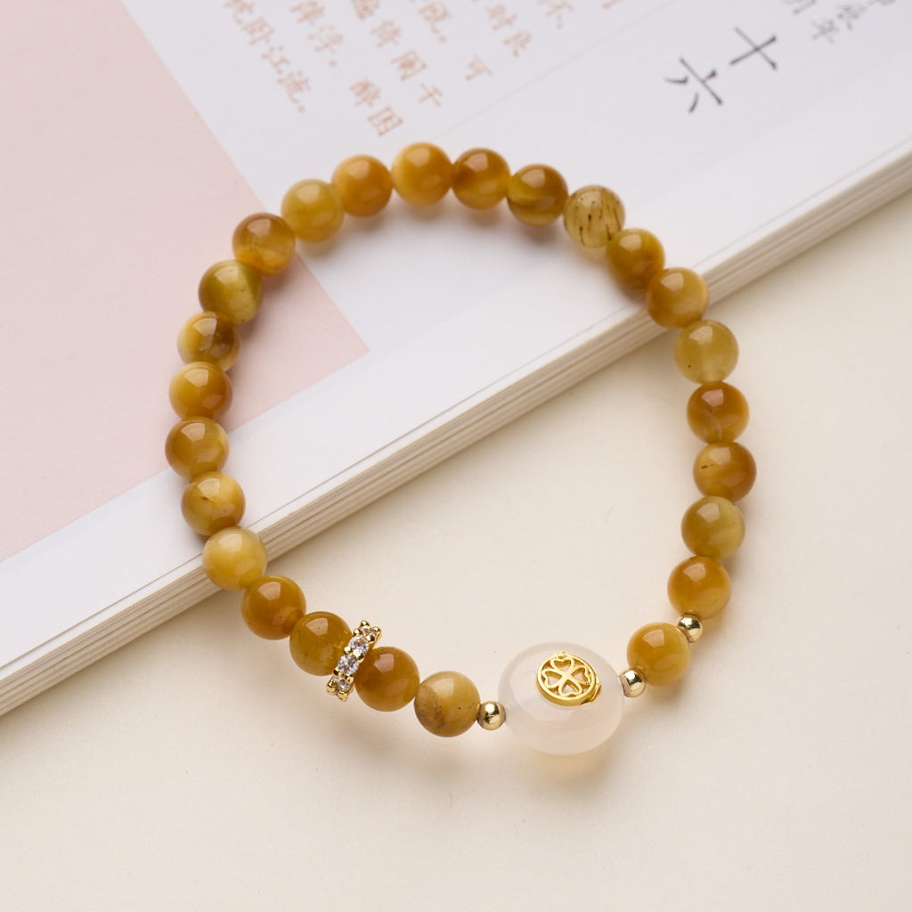 Golden Tiger Eye & Chalcedony Bracelet