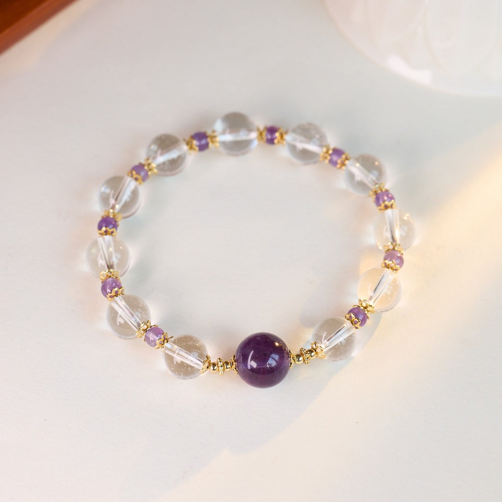 Amethyst & Clear Quartz Bracelet