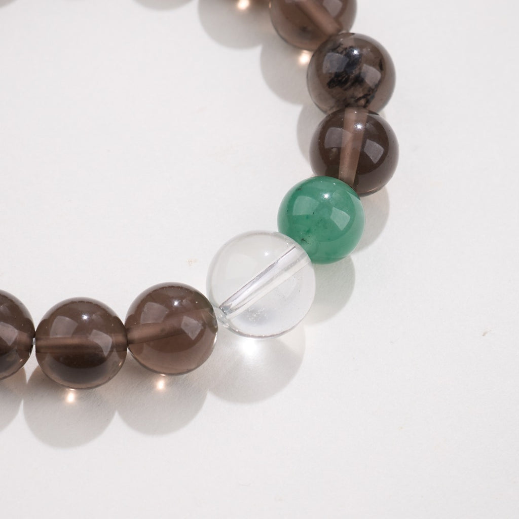 Ice Obsidian & African Jade Beaded Bracelet