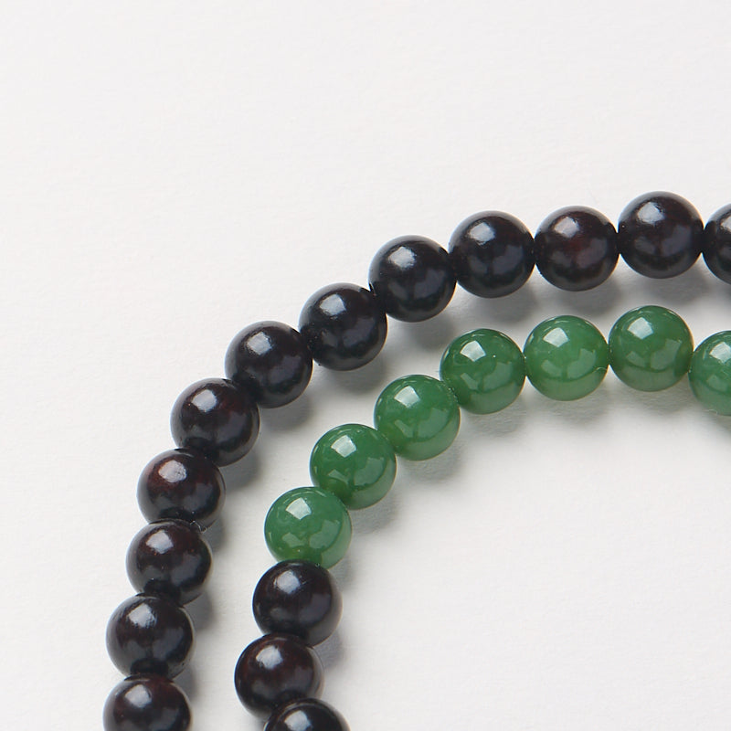 Garnet & Jade Double Loop Bracelet