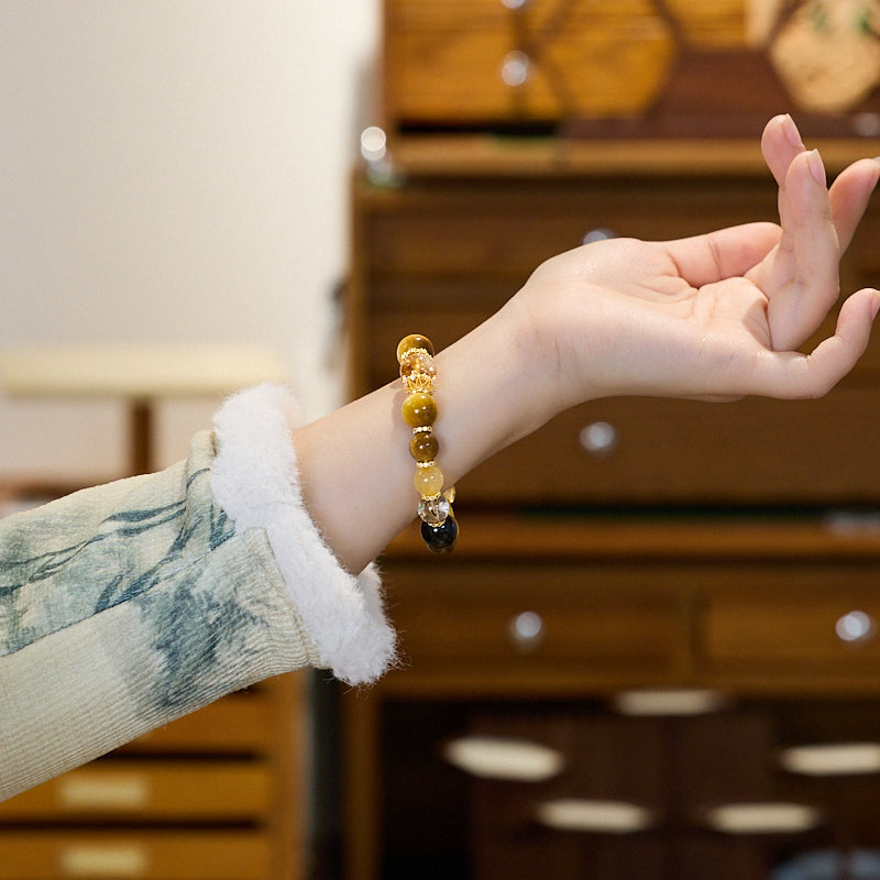 Dragon Motif Mixed Gemstone Bracelet