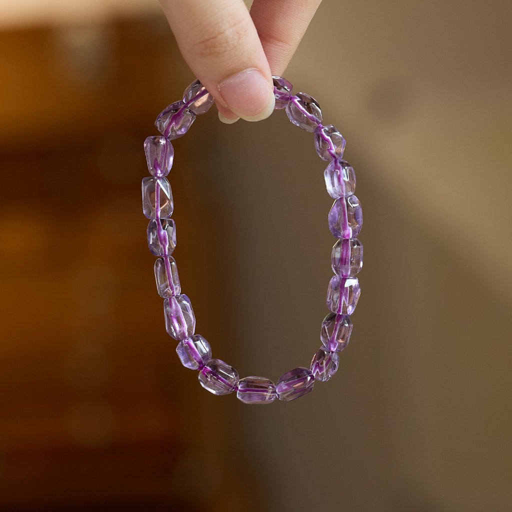 Natural Amethyst Faceted Bracelet