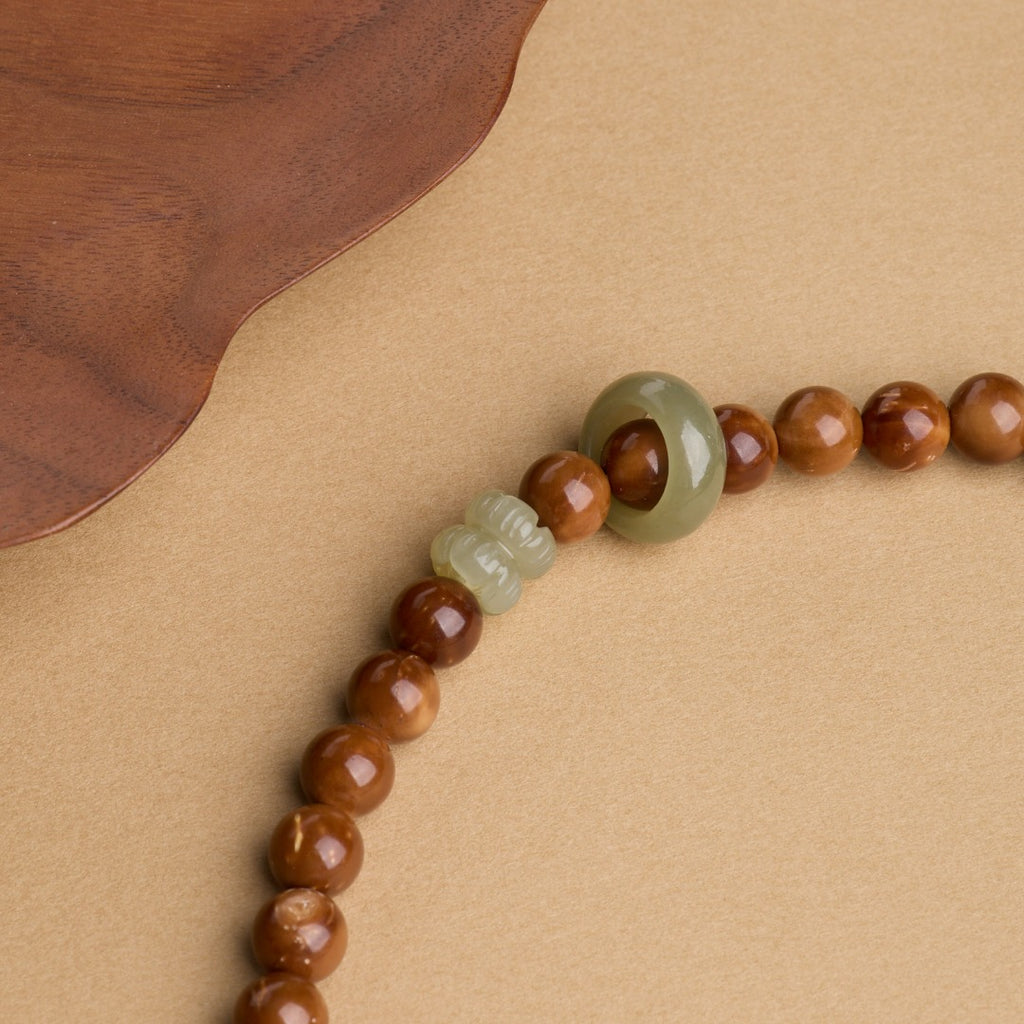 Twin Lotus Kuke & Hetian Jade Bracelet