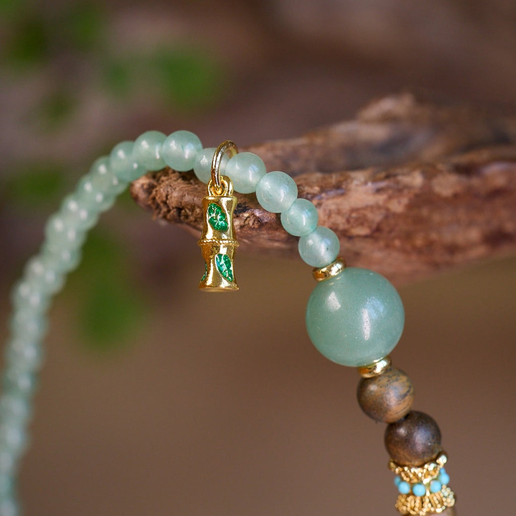 Aventurine & Sandalwood Bamboo Bracelet
