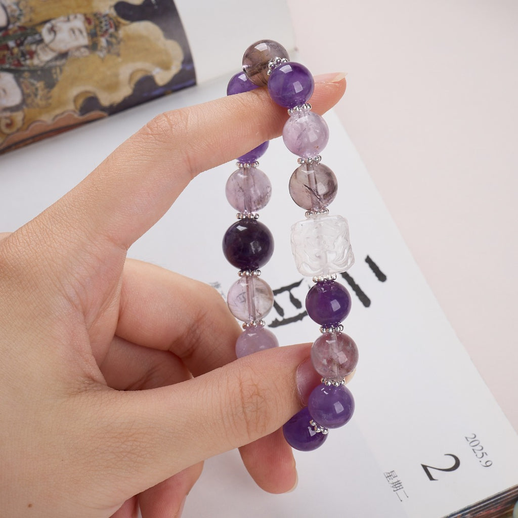 Amethyst & Super Seven Quartz Bracelet