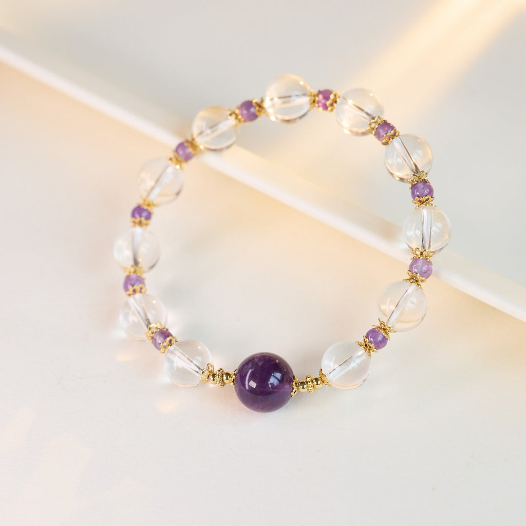 Amethyst & Clear Quartz Bracelet