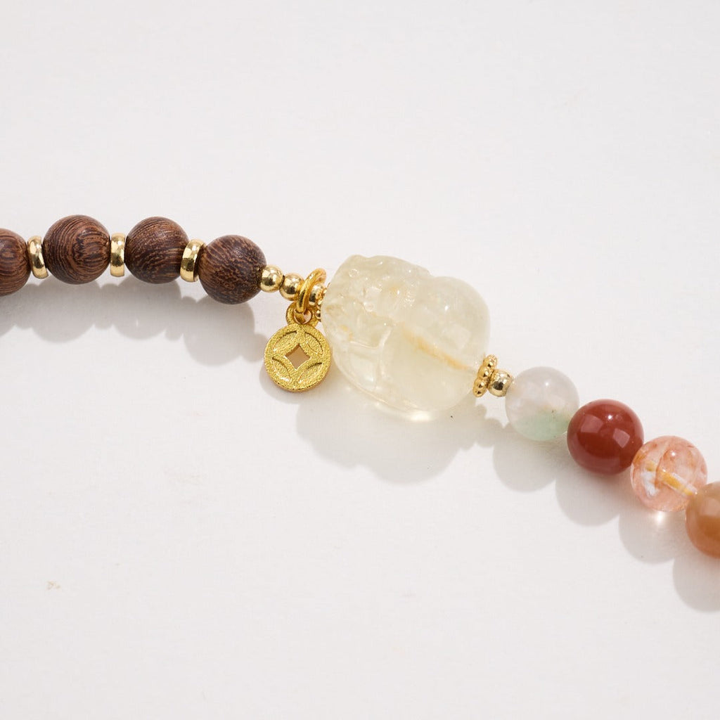 Citrine Pixiu & Agarwood Bracelet