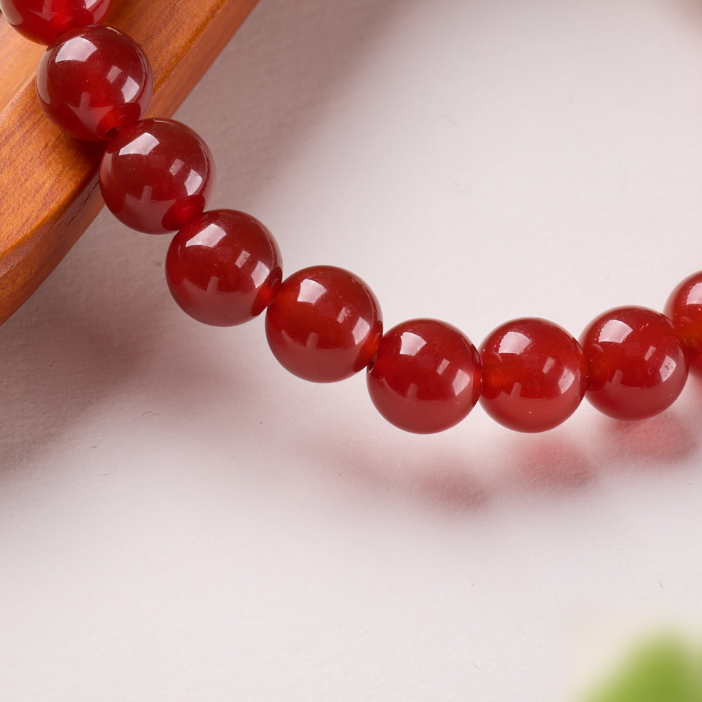 Red Agate & Jade Gourd Bracelet