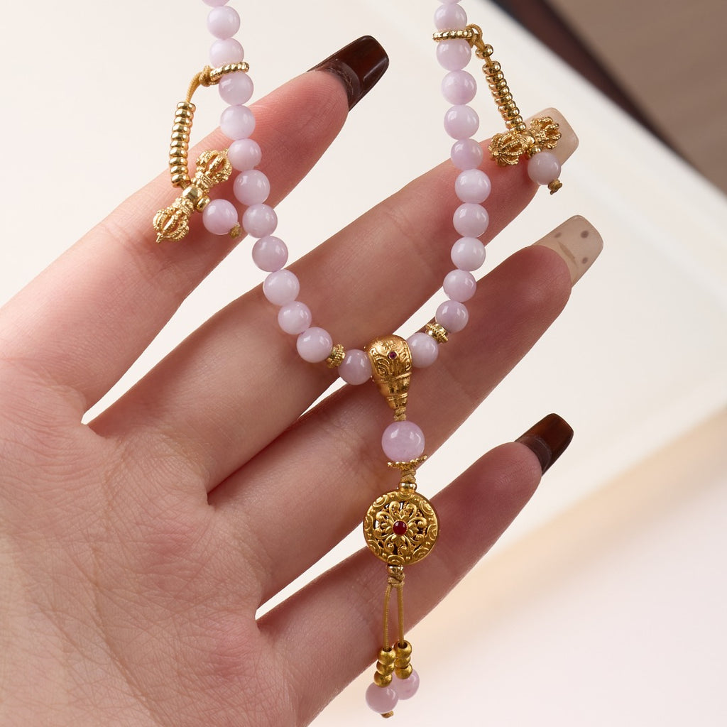 Twilight Kunzite Beaded Wrap Bracelet