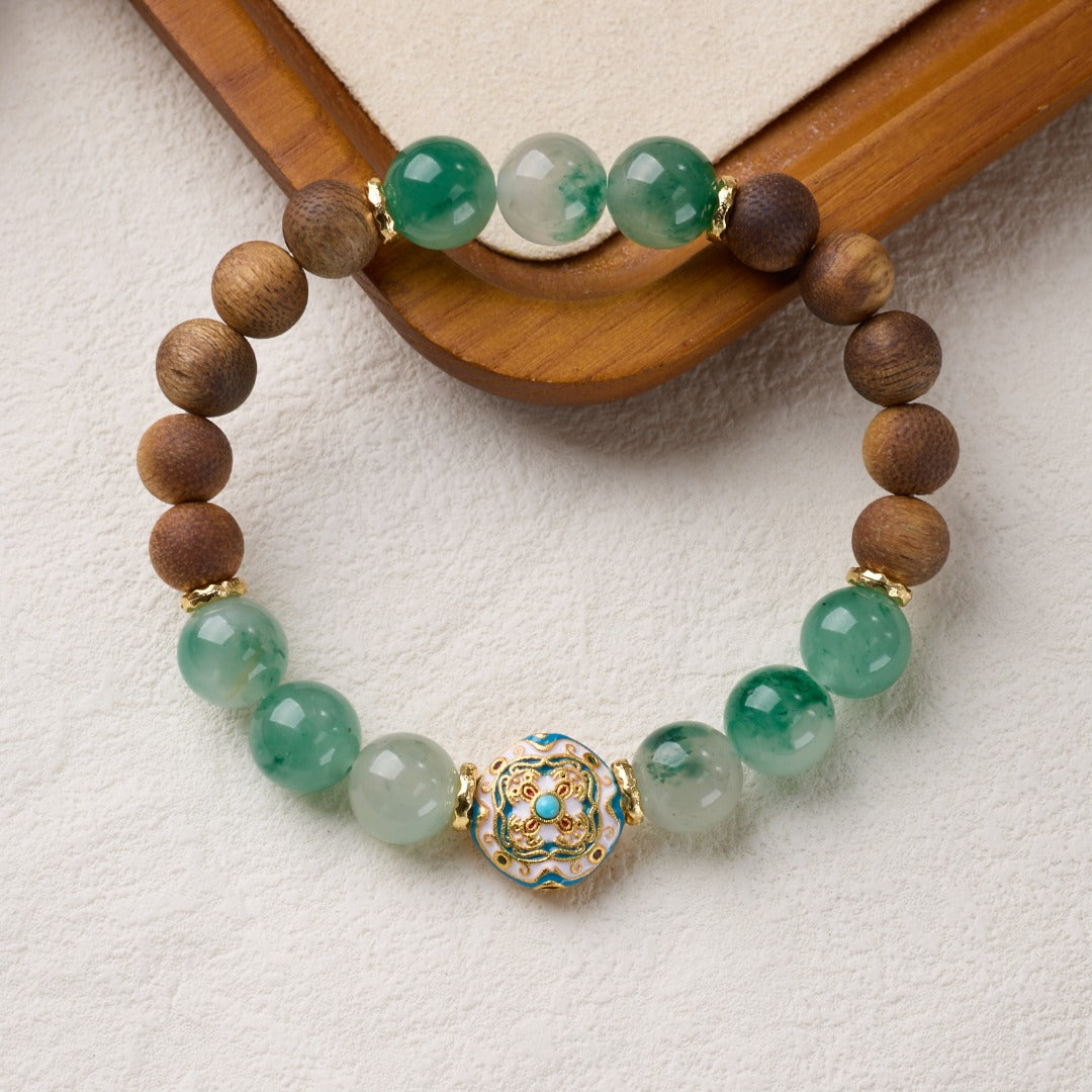 Agarwood & Jade Cloisonné Bracelet