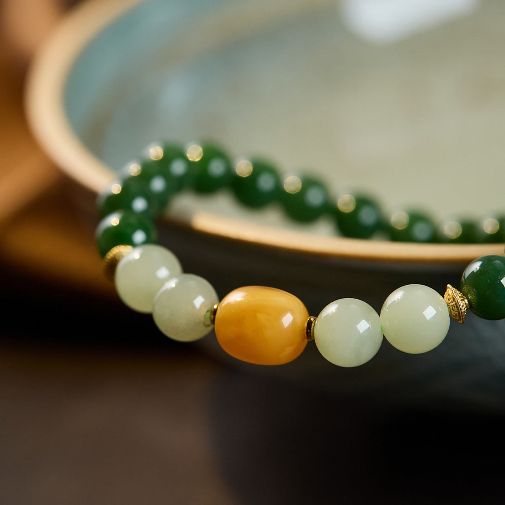 Imperial Jasper & Amber Bracelet