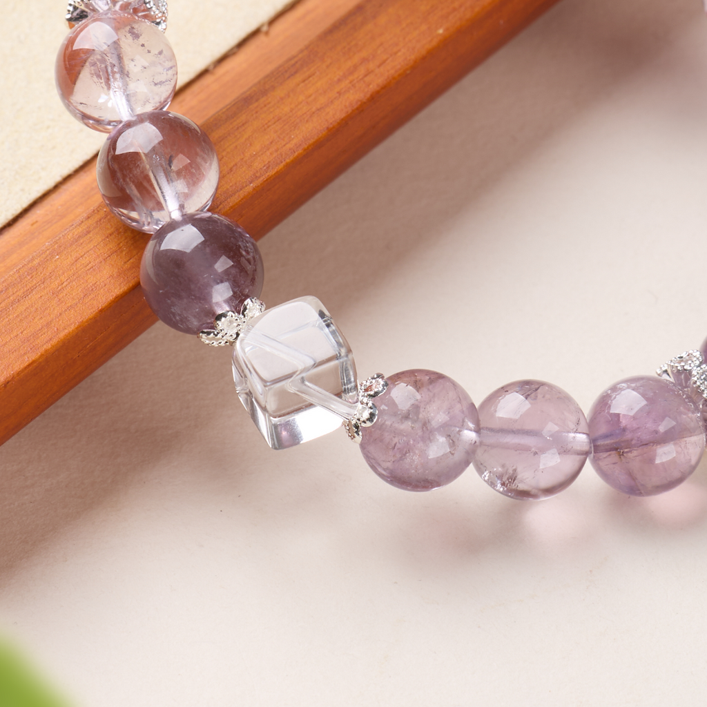 Lavender Amethyst Sun Rune Bracelet