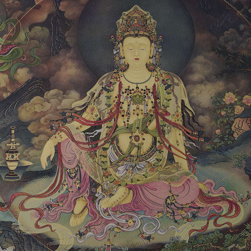 Water Moon Guanyin Brass Tabletop Art