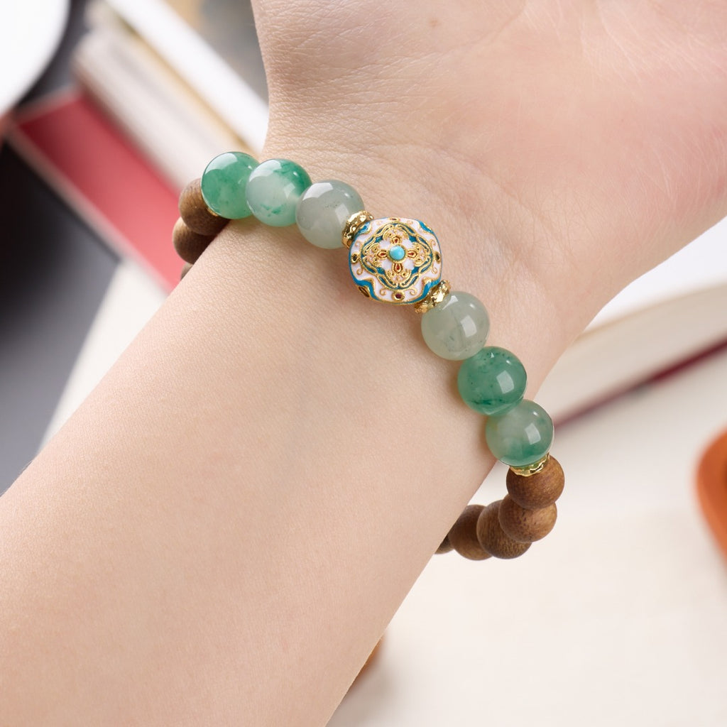 Agarwood & Jade Cloisonné Bracelet