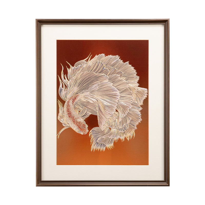 "Golden Koi" Brass Wall Art