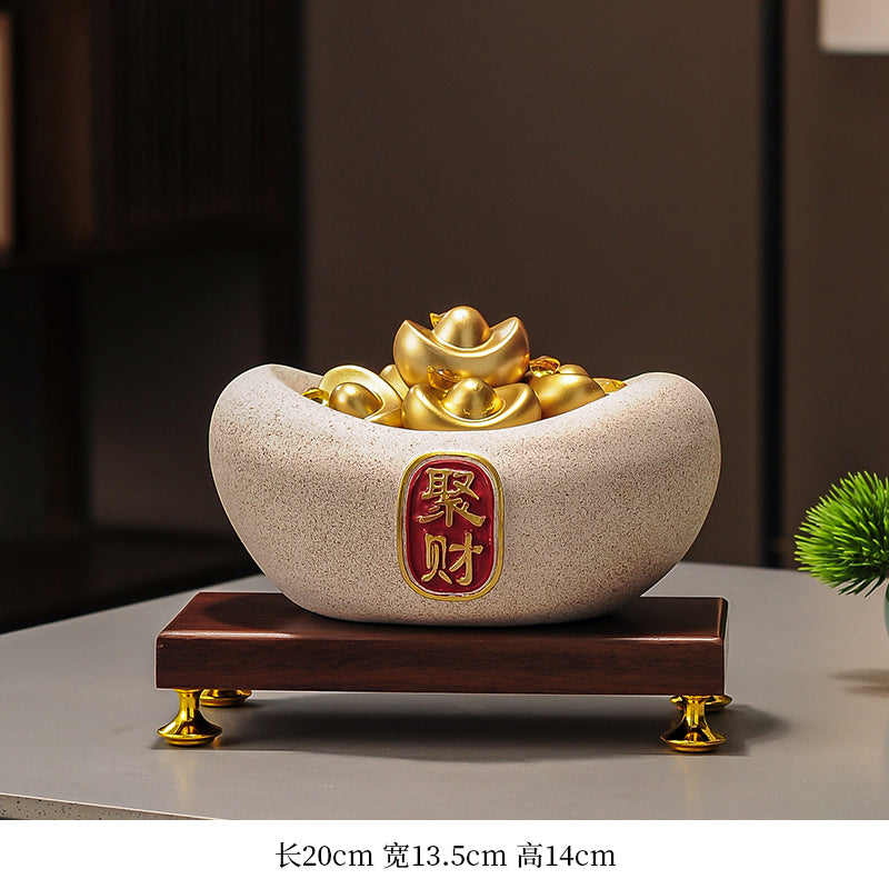 Golden Money Bag Statue