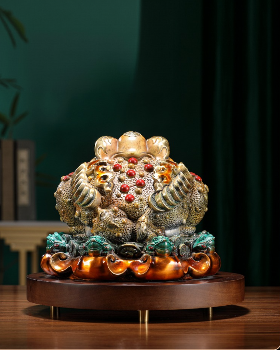 Luxury Brass Money Toad Statue